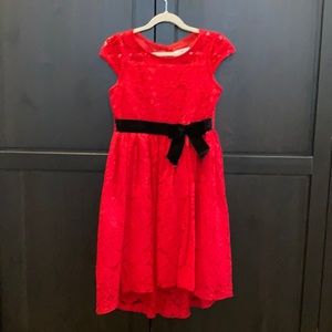 Justice red lace girls dress